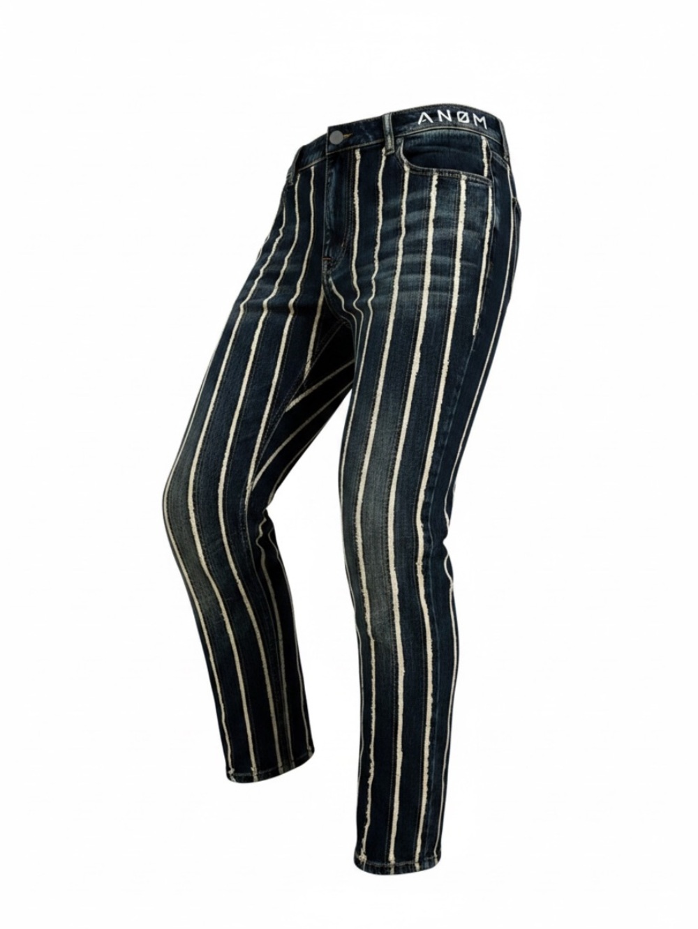 Anom Denim NWT Navy & White Stripe Straight Jeans for Men